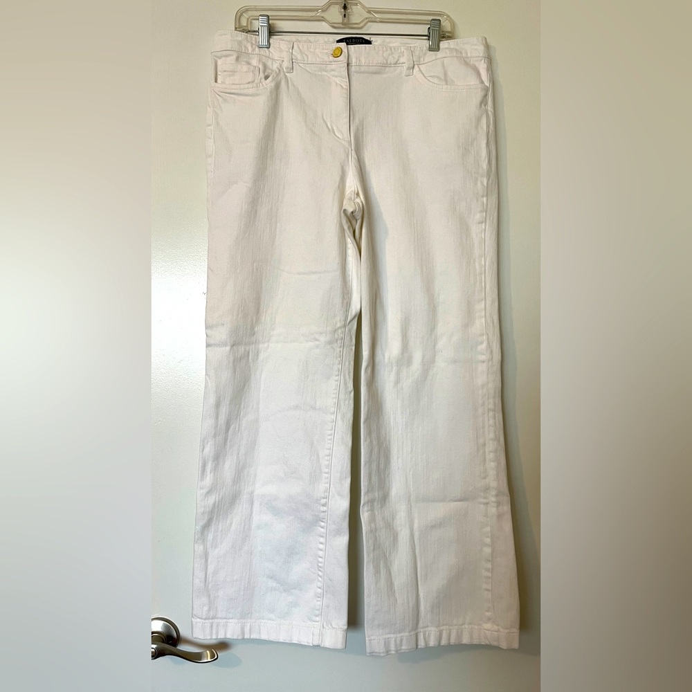 Talbots Wide Leg White Jeans